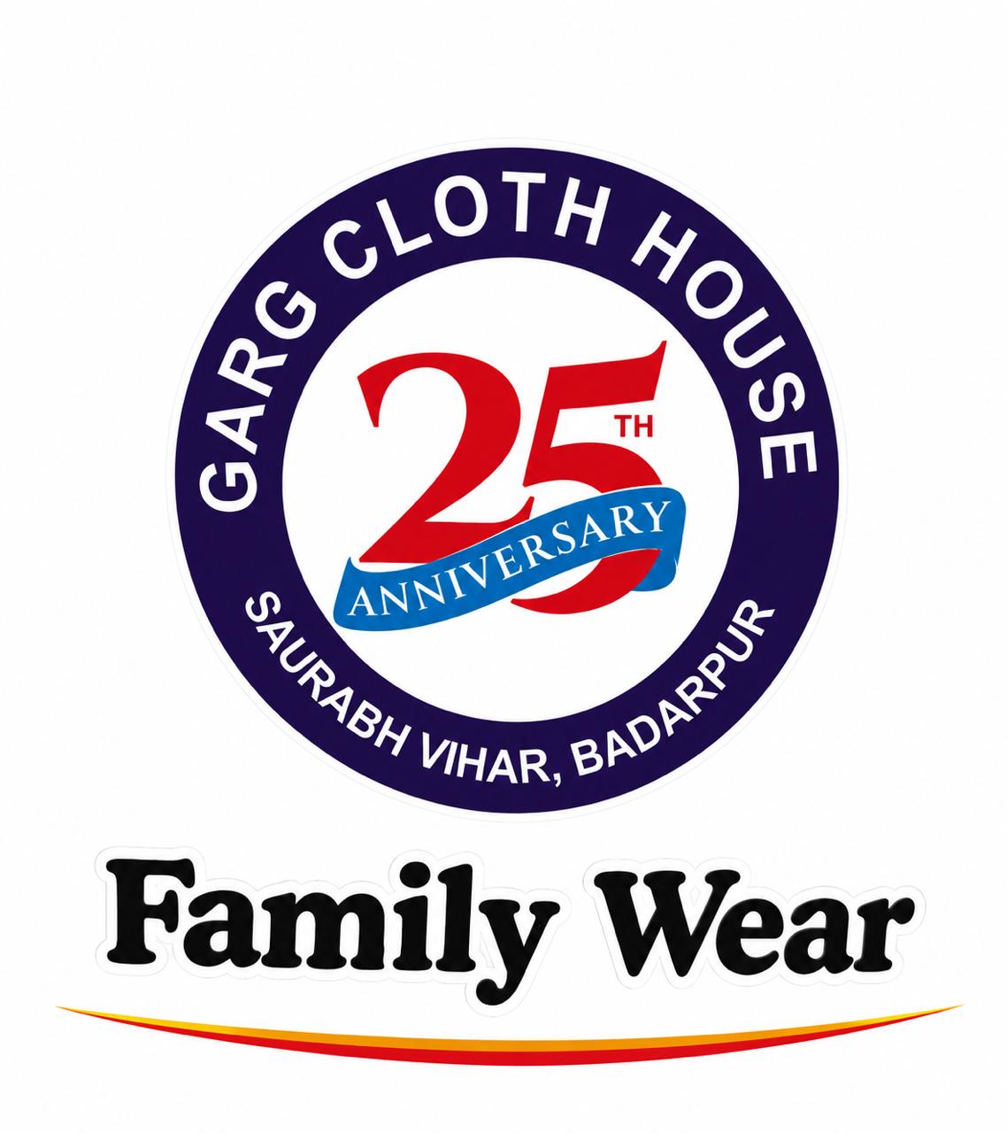 Garg Cloth House 25th anniversary logo
